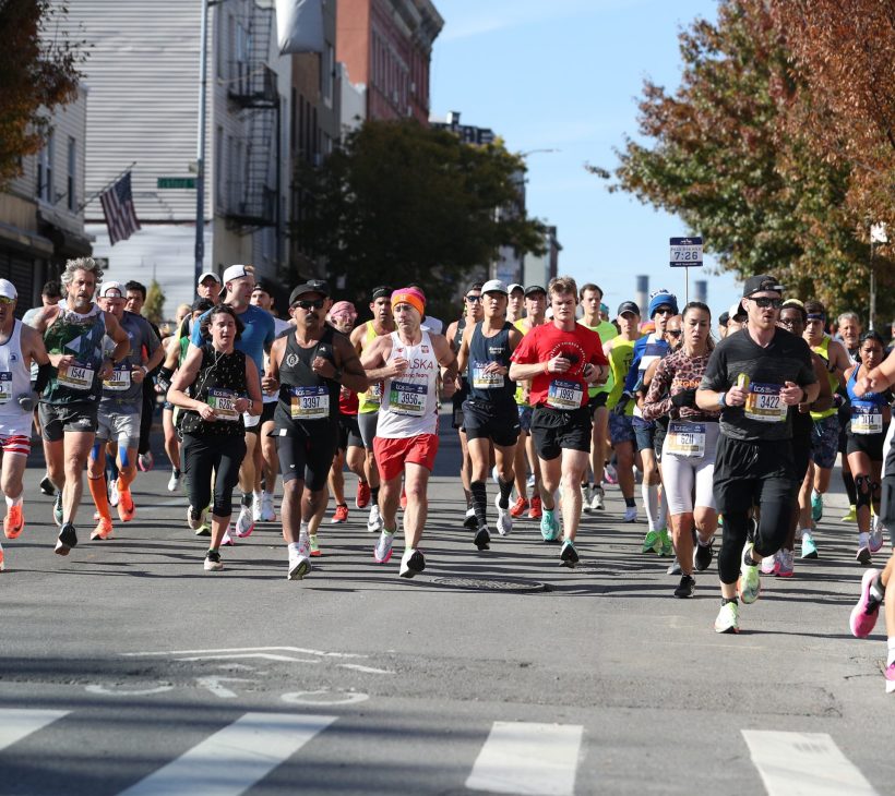 2021 TCS New York City Marathon NEW YORK, NY – NOVEMBER 7: The 2021 TCS New York City Marathon is held on November 7, 2021. The course goes through all five boroughs of New York City, starting in Staten Island and ending in Central Park. This year marks the 50th running of the marathon. The course as it goes through Greenpoint, Brooklyn. (Photo by Bryan Bennett for NYRR)